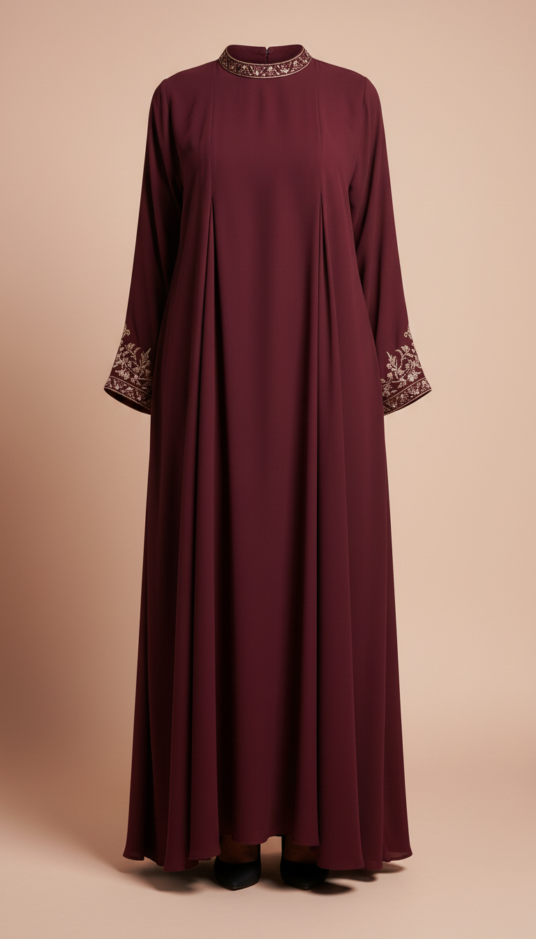 Signature Burgundy Classic Abaya